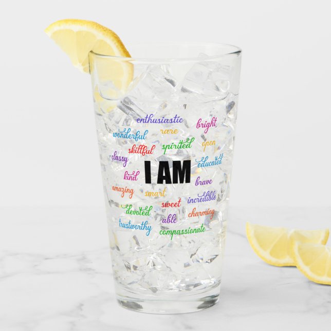 Copo De Pint Sou Inspirador, Positivo, Religioso, Cristão (Gelo frontal)