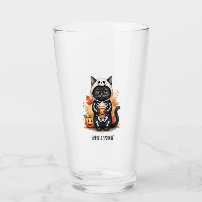 Copo De Pint Spooky Cute Cat Halloween (Frente)