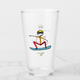 Copo De Pint Stickman de Snowboarding