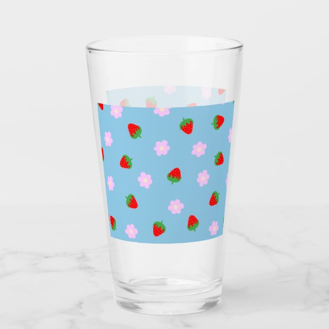 Copo De Pint Strawberries & Flowers (Frente)