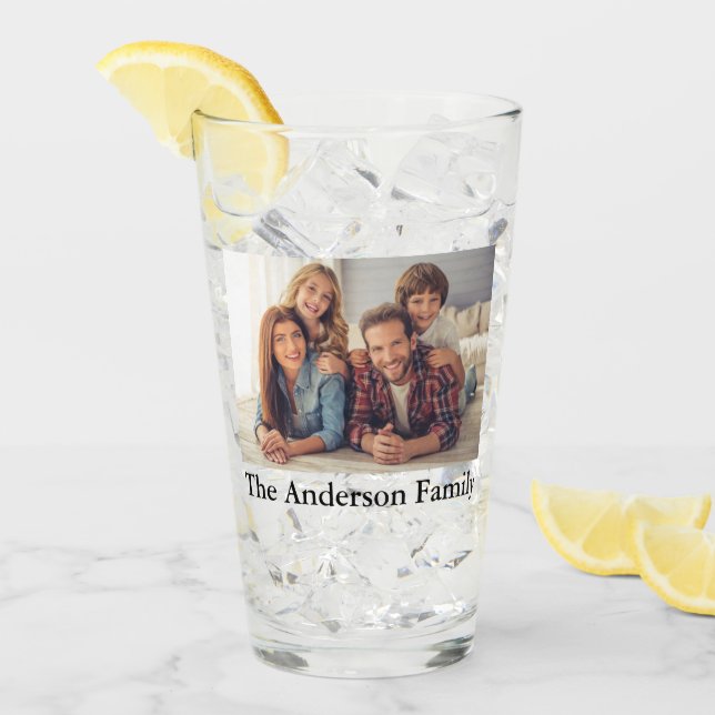 Copo De Pint SUAS 2 fotos e nome personalizado (Gelo frontal)