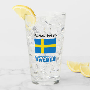 Copo De Pint Suecia e Bandeira Sueca Personalizados