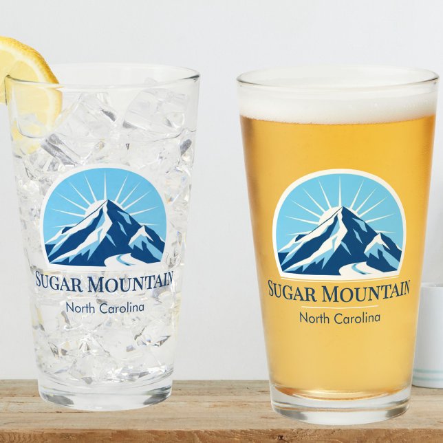 Copo De Pint Sugar Mountain NC Ski resort beer glass (Criador carregado)