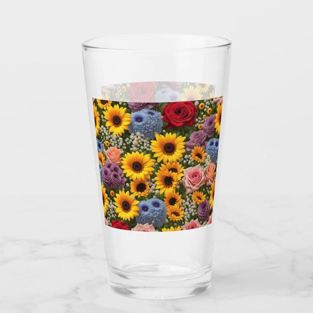 Copo De Pint Sunflower Rose Bouquet #2 (Frente)