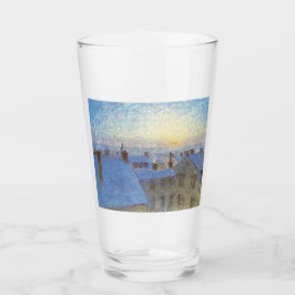 Copo De Pint Sunrise sobre os telhados (por Eugène Jansson)