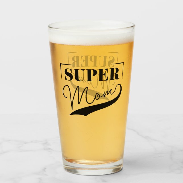 Copo De Pint Super Mãe (Frente (Preenchido))