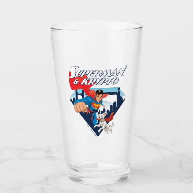 Copo De Pint Superman & Krypto Soar (Frente)