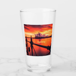 Copo De Pint Sydney Austrália Opera House Orange Sky