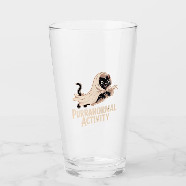 Copo De Pint T-Shirt Clássico Ghost Cat (Frente)
