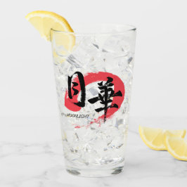 Copo De Pint T-Shirt Kanji Gekka/Caligrafia Japonesa sob Luz da