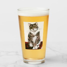 Copo De Pint Tabby Cat Art Moggie Gatinho