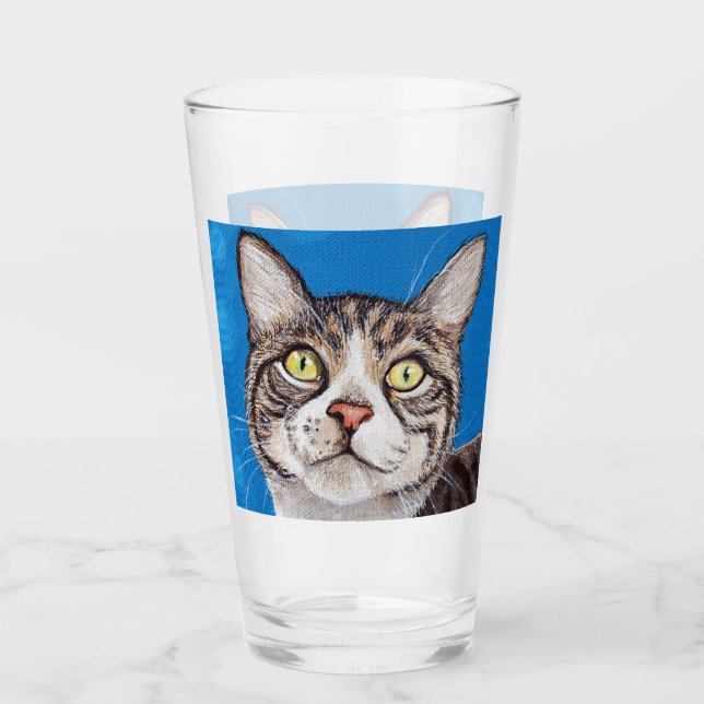 Copo De Pint Tabby Cat Painting (Frente)