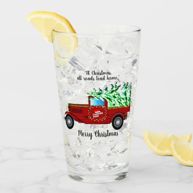 Copo De Pint Taça de Vidro de Caminhão de Natal (Gelo frontal)