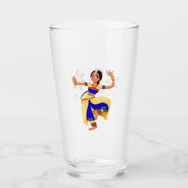 Copo De Pint Taça de Vidro do Dançarino Indiano (Frente)