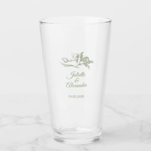 Copo De Pint Taça de Vidro para Casamento Sage Toile de Jouy co