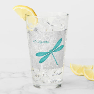 Copo De Pint Taça de Vidro Personalizada de Dragonfly Teal