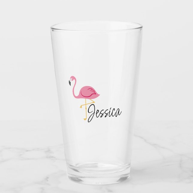 Copo De Pint Taça Flamingo de Partido Rosa (Frente)