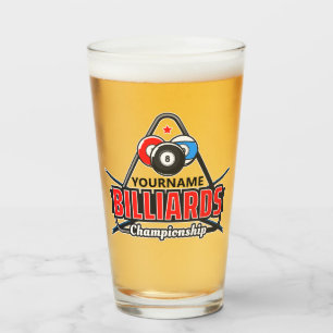 Copo De Pint Tacos de Bilhar com Nome Personalizado 8 Bola Prat