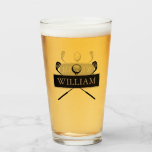 Copo De Pint Tacos de Nome Personalizado Dourado e Preto de Gol