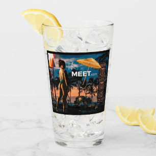 Copo De Pint Tall TikiMeet.com Glass with Island Girl