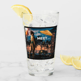 Copo De Pint Tall TikiMeet.com Glass with Island Girl