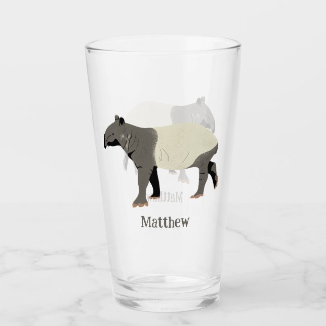 Copo De Pint Tapiro Malaio Personalizado Ilustrado (Frente)