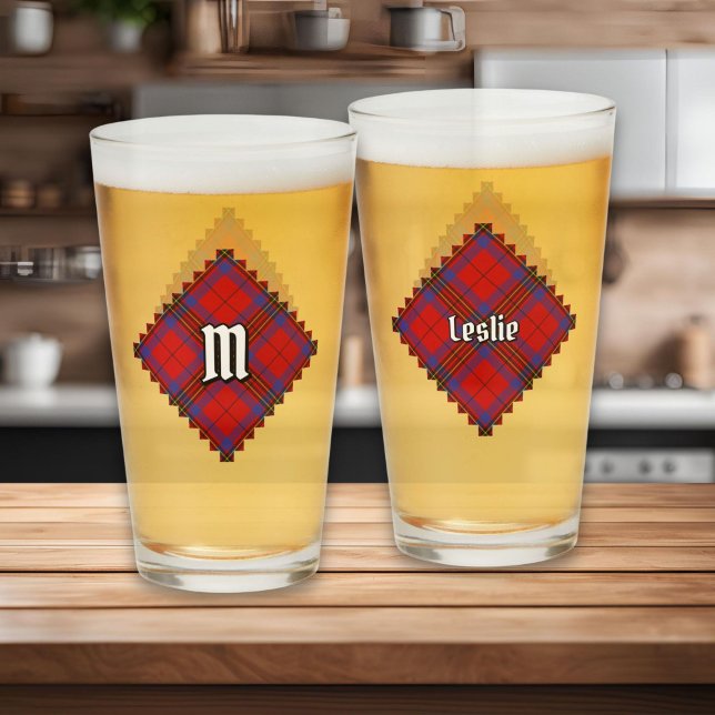 Copo De Pint Tartan Vermelho Clan Leslie (Criador carregado)