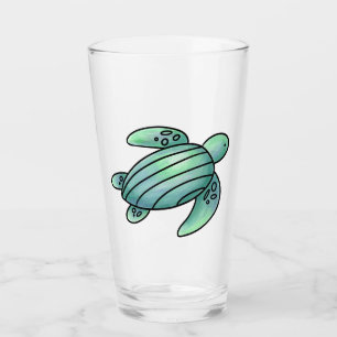 Copo De Pint tartaruga marinha pintada aquarela desenho animado