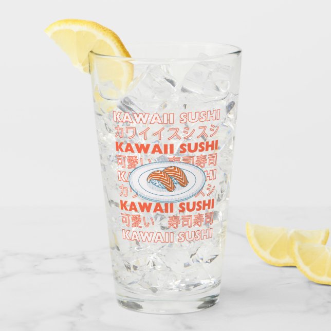 Copo De Pint Taste of Japan Text & Sushi (Gelo frontal)
