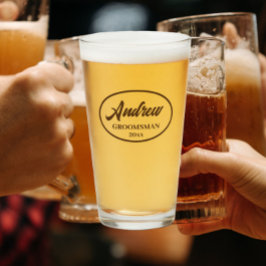 Copo De Pint Taupe Stylized Wedding Padrinho de casamento