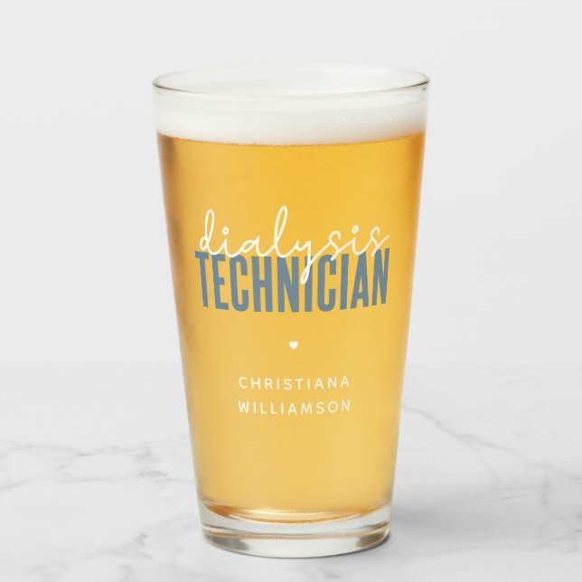Copo De Pint Técnico de Diálise Personalizado | Presentes técni (Frente (Preenchido))
