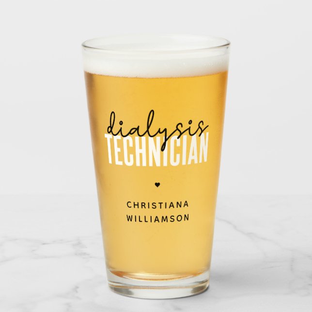 Copo De Pint Técnico de Diálise Personalizado | Presentes técni (Frente (Preenchido))