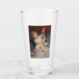 Copo De Pint Tempo de Reprodução: Rapariga Brincando com seu Pe