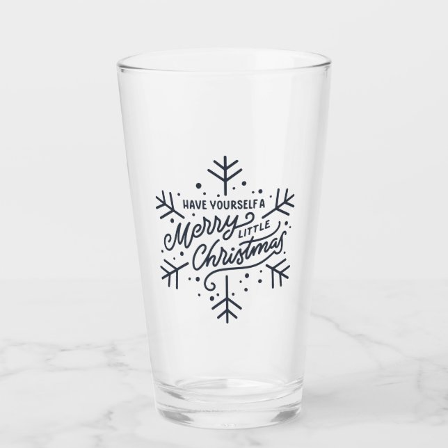 Copo De Pint Tenha um Natal Feliz - Floco de neve (Frente)