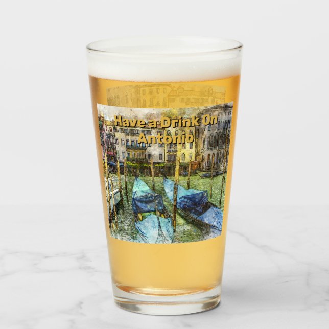 Copo De Pint Tenha uma Bebida À Custa de ___ (Frente (Preenchido))
