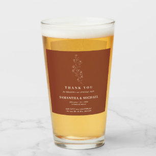 Copo De Pint Terracotta Florzinha Casamento Simples Moderno