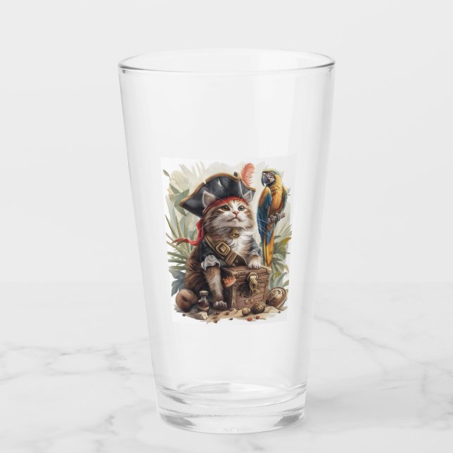 Copo De Pint Tesouro do Gato Pirata (Frente)