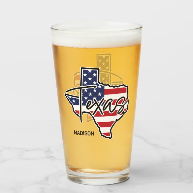 Copo De Pint Texas de nome personalizado (Traseira (Preenchido))