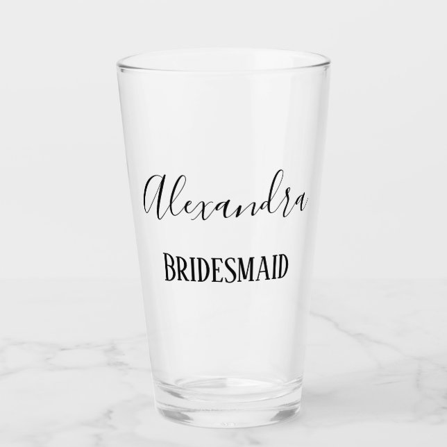 Copo De Pint Texto Elegante Chic Bridesmaid (Frente)