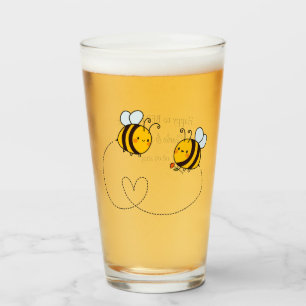 Copo De Pint Texto Personalizado Abelhas Felizes de Amor