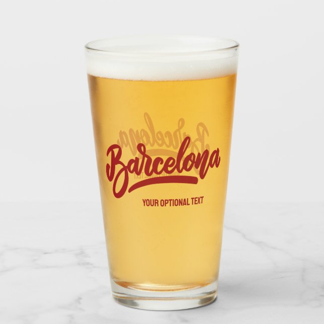 Copo De Pint Texto personalizado Barcelona (Traseira (Preenchido))