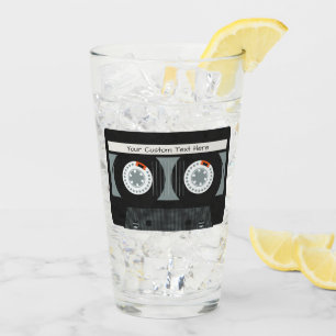 Copo De Pint Texto personalizado da Fita de Caseta Retroativa