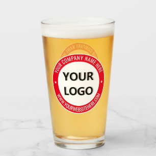 Copo De Pint Texto personalizado do logotipo de empresa Vidro s