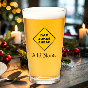 Copo De Pint Texto Personalizado do Nome Personalizado do Pai P
