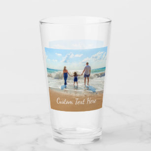 Copo De Pint Texto Personalizado e Vidro com sua Foto