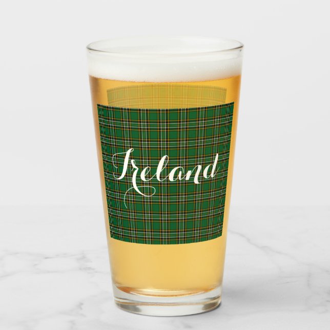 Copo De Pint Texto personalizável e artan nacional irlandês (Frente (Preenchido))
