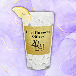 Copo De Pint Texto preto sobre ouro - monograma |