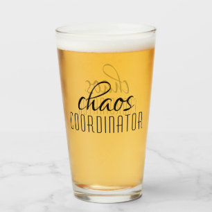 Copo De Pint Texto tipográfico do coordenador do caos