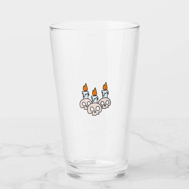 Copo De Pint Three Skulls with Burning Candles (Frente)