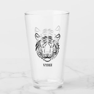 Copo De Pint Tigre Tribal Negro e Branco